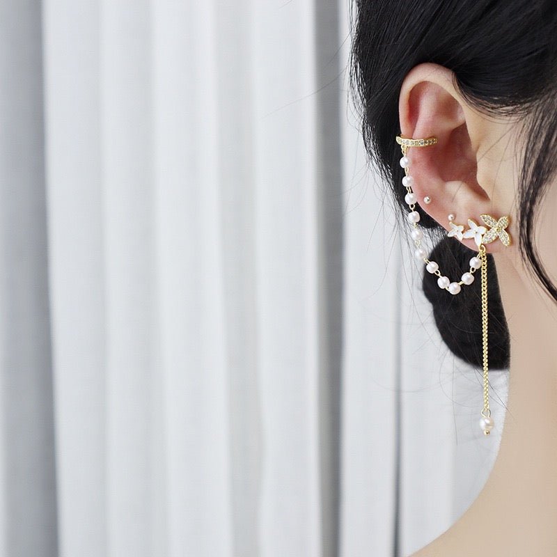 ELEGANT FLOWER EAR CUFF STAY FANCY