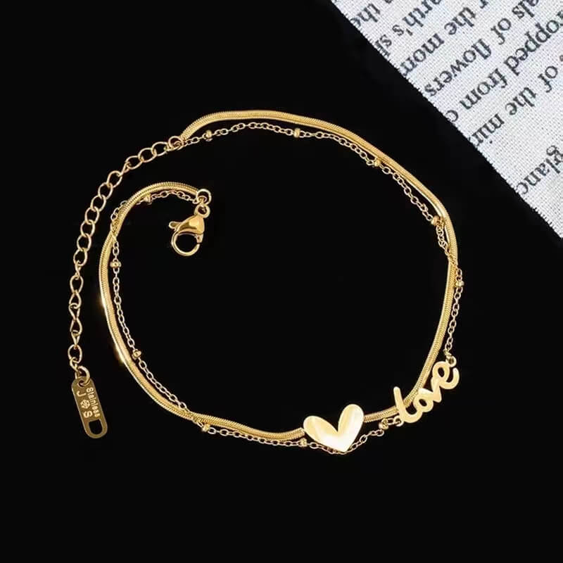 HEART LAYERED ANKLET - STAY FANCY
