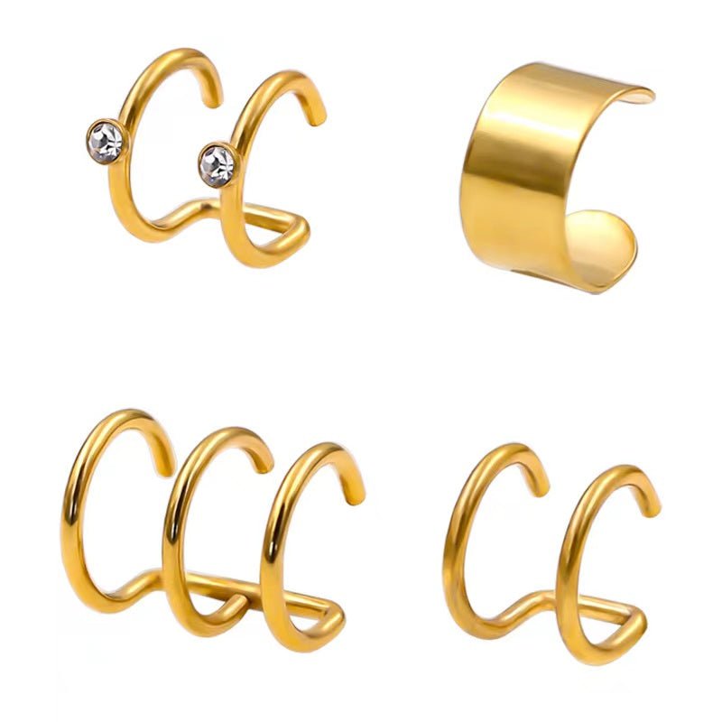 STAINLESS EAR CUFF SET STAY FANCY