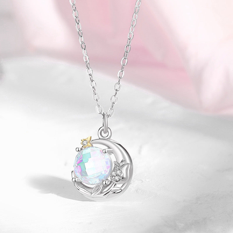 SUN AND MOON NECKLACE(925 sterling silver)