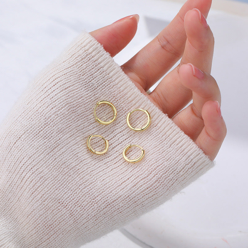GOLD HOOP(S925 SILVER)