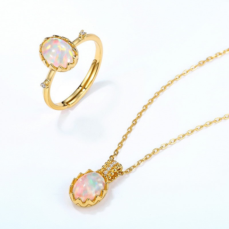 ANTIQUE OPAL SET （925 STERLING SILVER）
