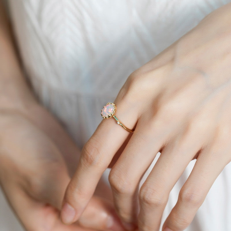 ANTIQUE OPAL SET （925 STERLING SILVER）