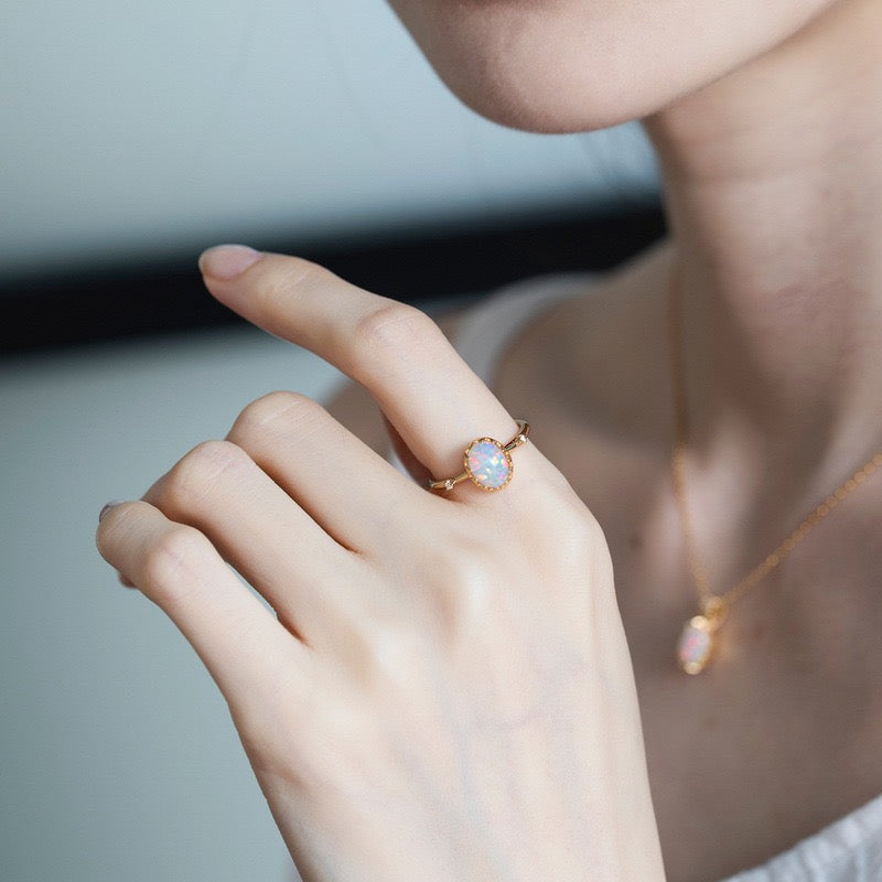 ANTIQUE OPAL SET （925 STERLING SILVER）