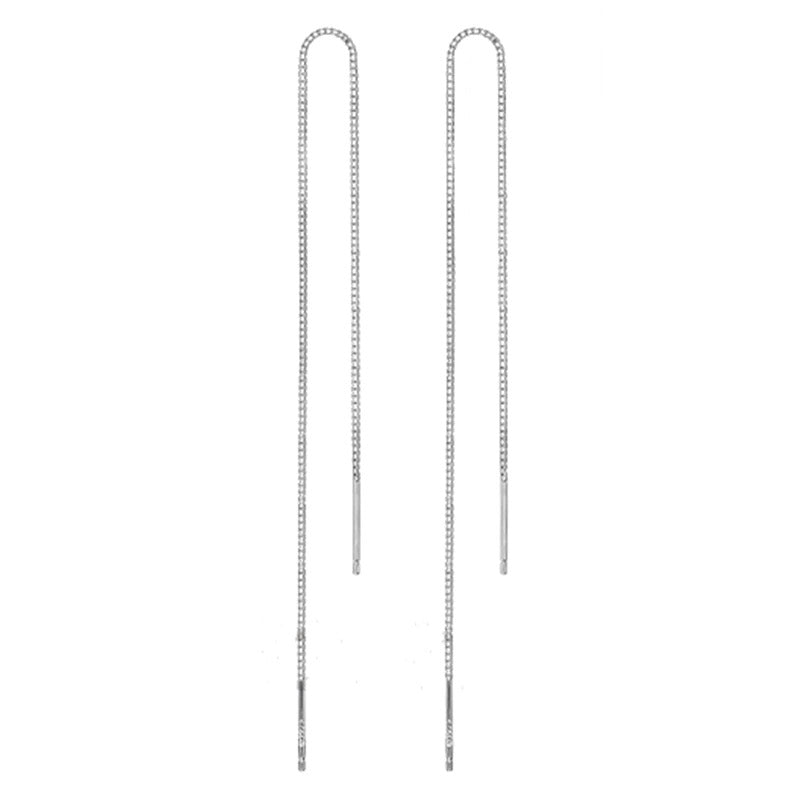 LONG THREADER EARRINGS (S925 SILVER)