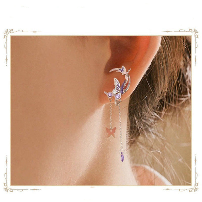 LAVENDER BUTTERFLY FAIRY EARRINGS