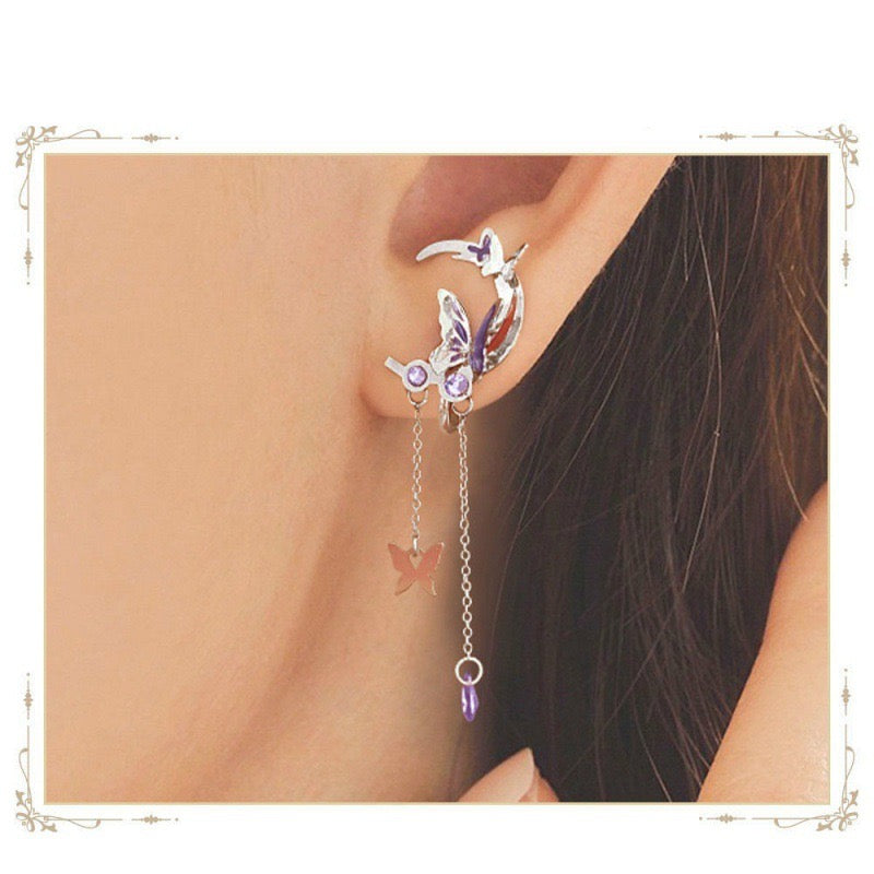 LAVENDER BUTTERFLY FAIRY EARRINGS