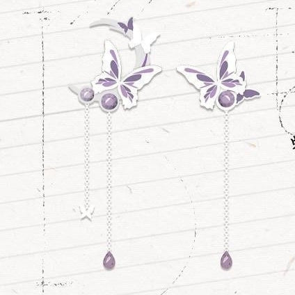 LAVENDER BUTTERFLY FAIRY EARRINGS