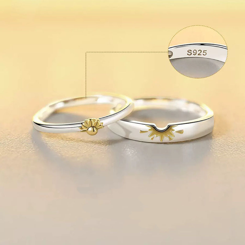 SUNFLOWER AND SUN(925 STERLING SILVER）