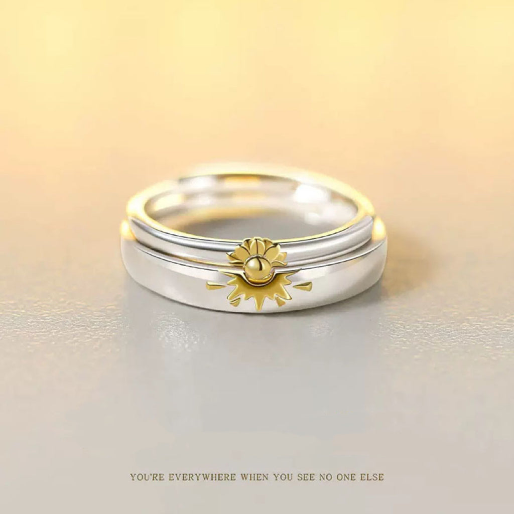 SUNFLOWER AND SUN(925 STERLING SILVER）