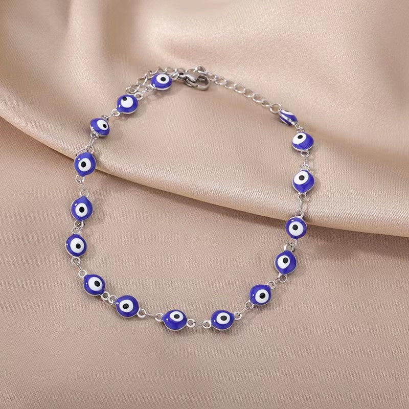 BLUE EVIL EYE ANKLET - STAY FANCY