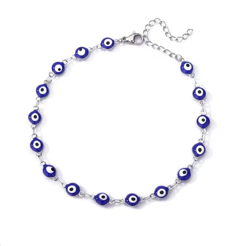 BLUE EVIL EYE ANKLET - STAY FANCY