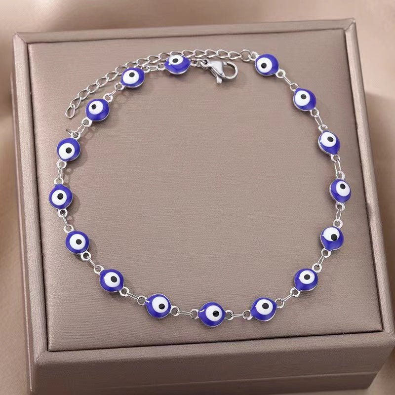 BLUE EVIL EYE ANKLET - STAY FANCY