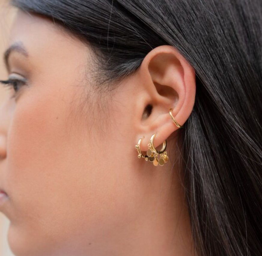 COIN CHARM HOOP EARRINGS - STAY FANCY