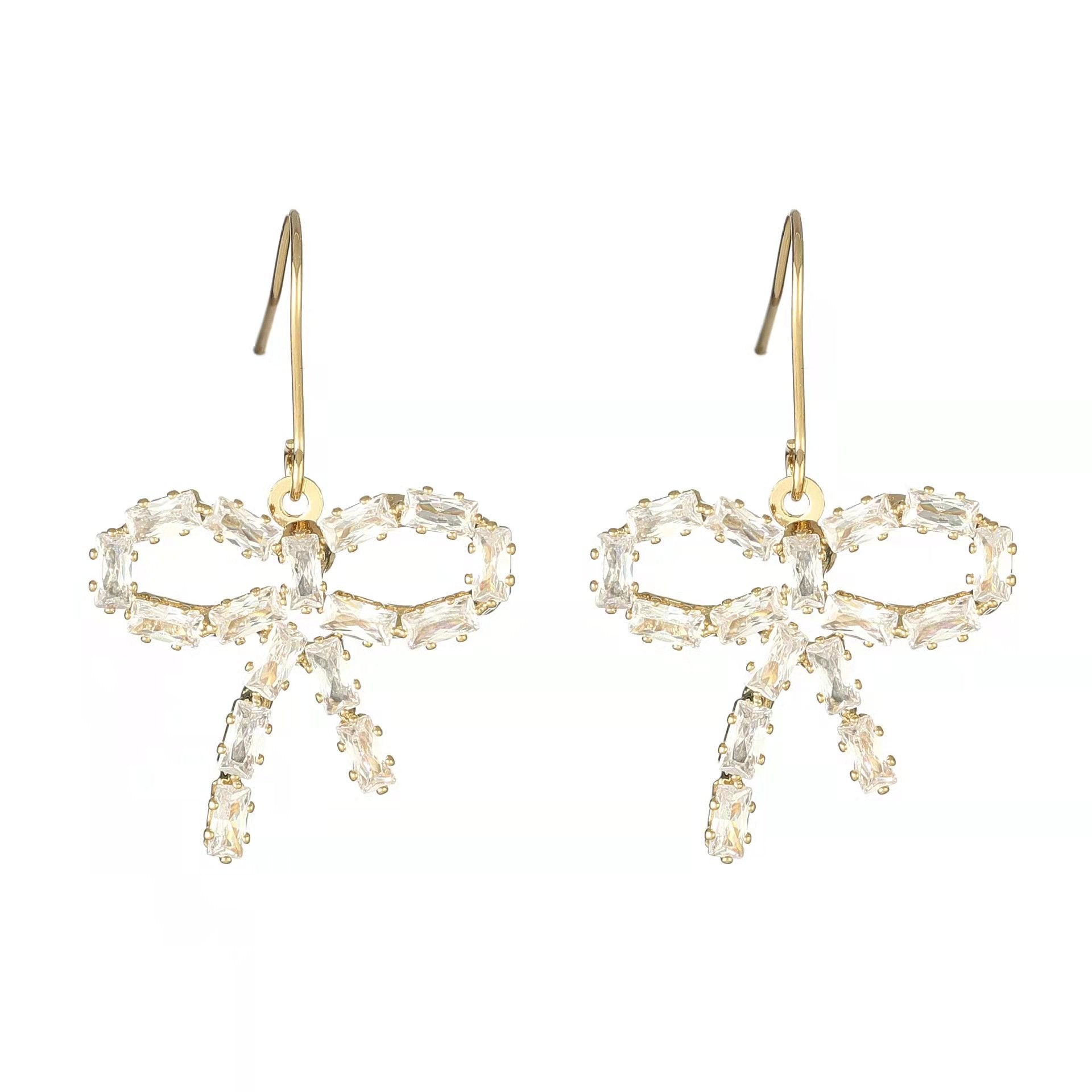 CRYSTAL BOW EARRINGS - STAY FANCY