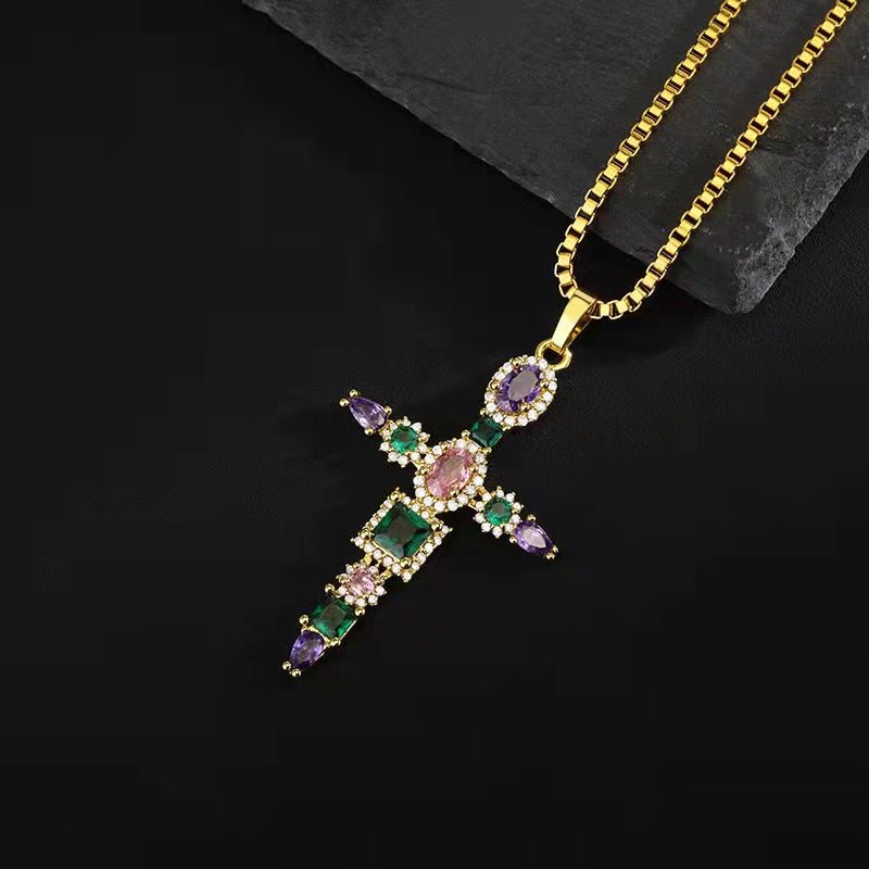 DIAMOND CROSS NECKLACE - STAY FANCY