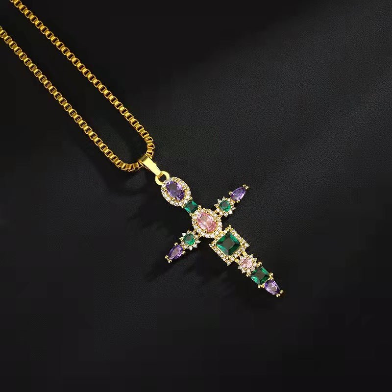 DIAMOND CROSS NECKLACE - STAY FANCY