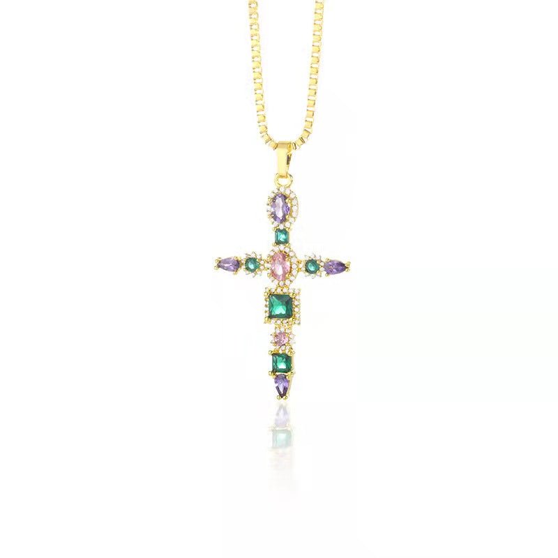 DIAMOND CROSS NECKLACE - STAY FANCY