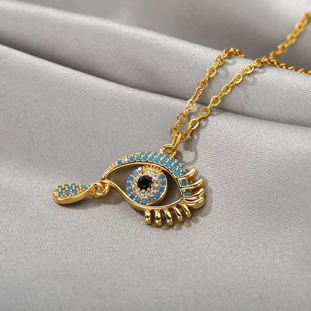 DIAMOND EVIL EYE NECKLACE - STAY FANCY