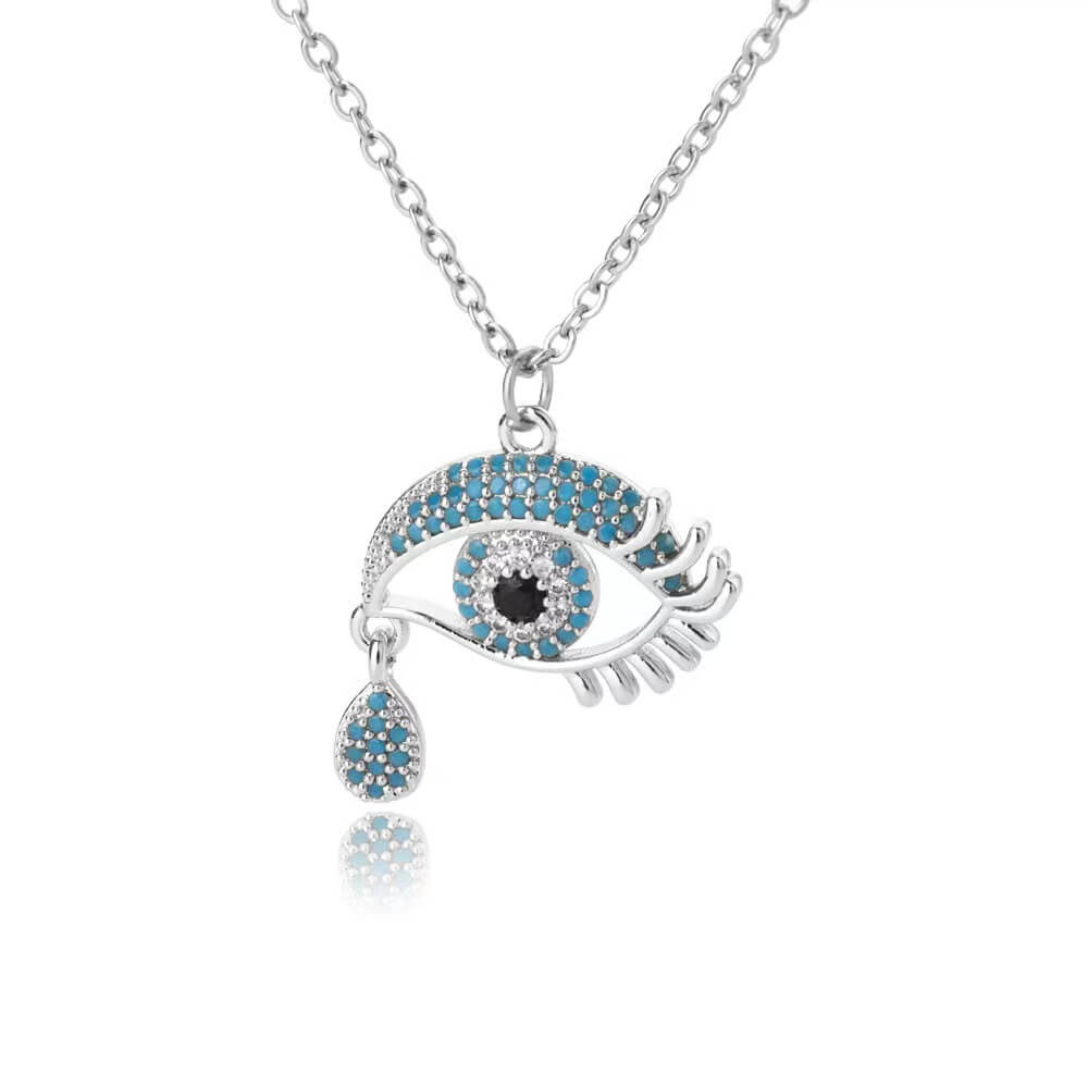 DIAMOND EVIL EYE NECKLACE - STAY FANCY