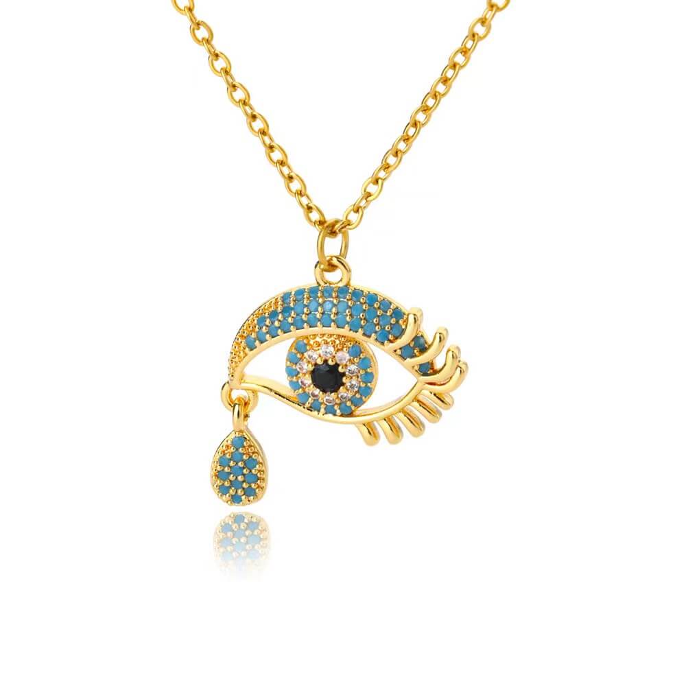 DIAMOND EVIL EYE NECKLACE - STAY FANCY