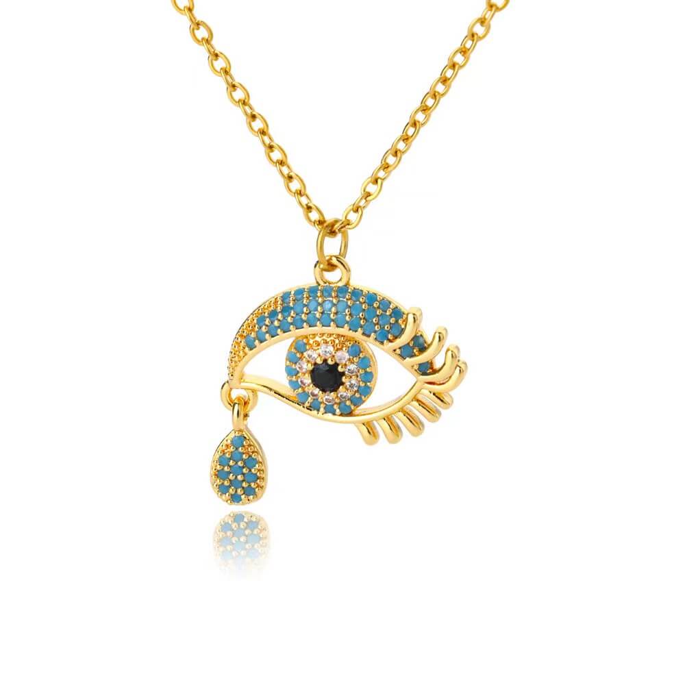 DIAMOND EVIL EYE NECKLACE - STAY FANCY