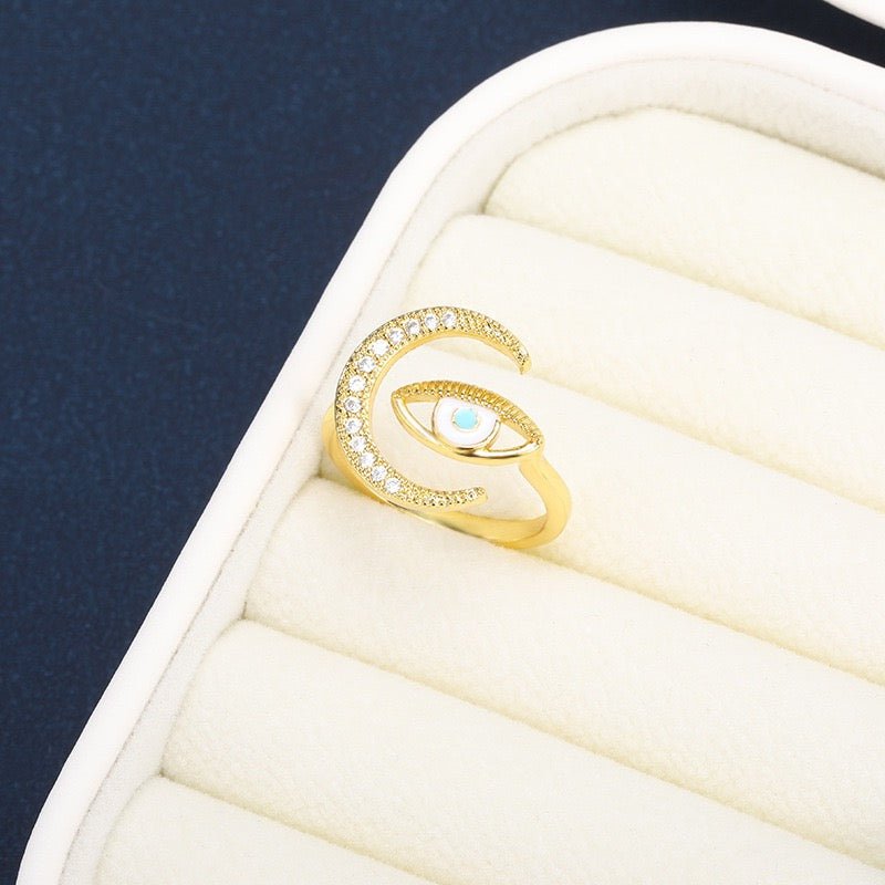 DIAMOND EVIL EYE RING - STAY FANCY