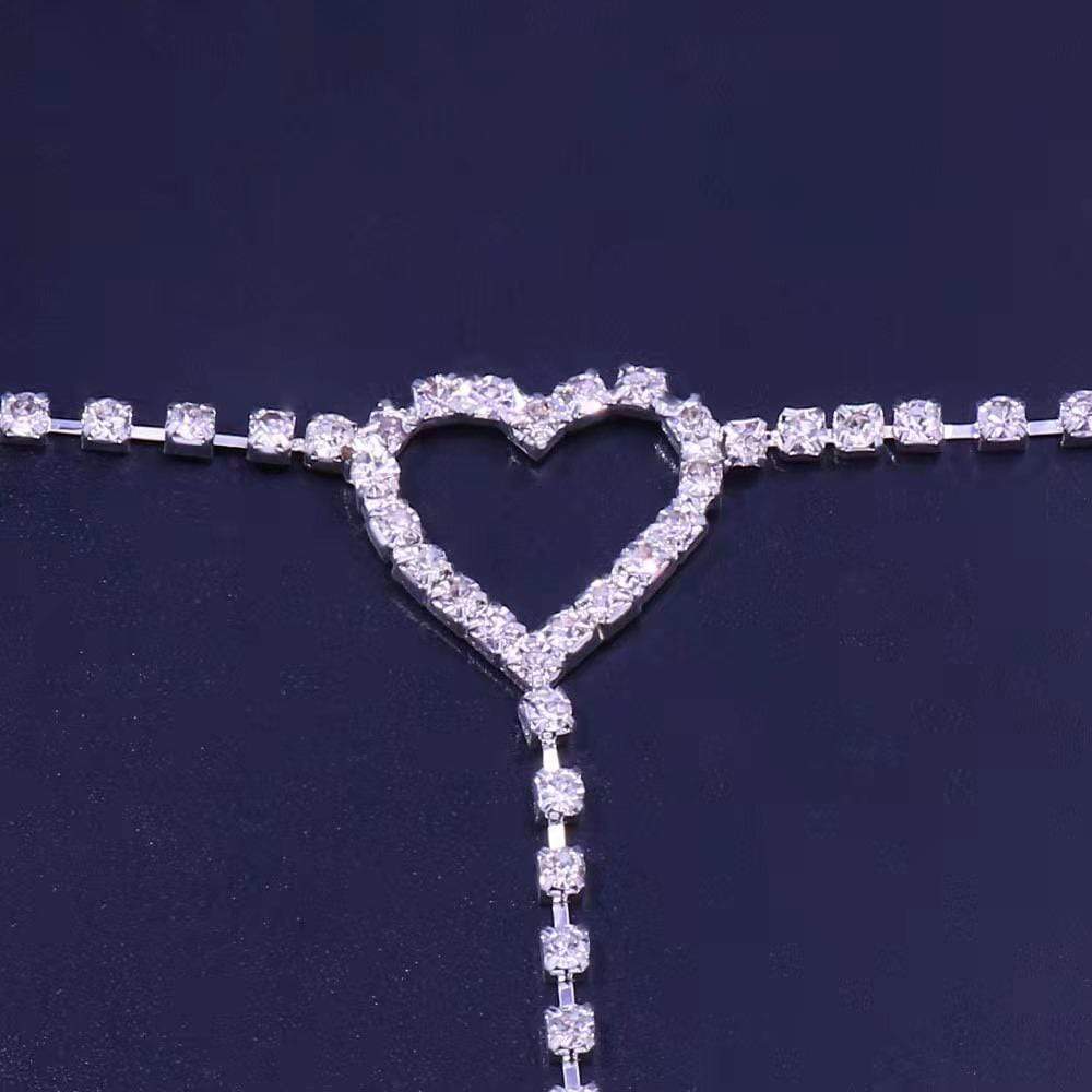 DIAMOND HEART LEG CHAIN - STAY FANCY