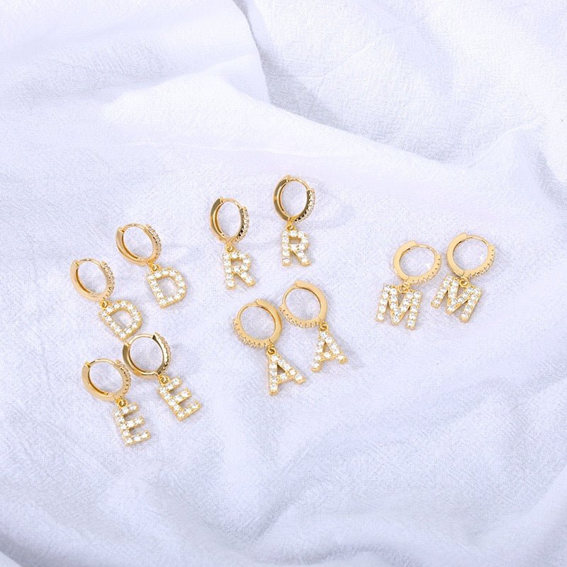 DIAMOND INITIAL EARRINGS - STAY FANCY