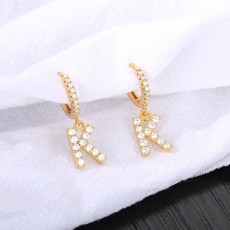 DIAMOND INITIAL EARRINGS - STAY FANCY