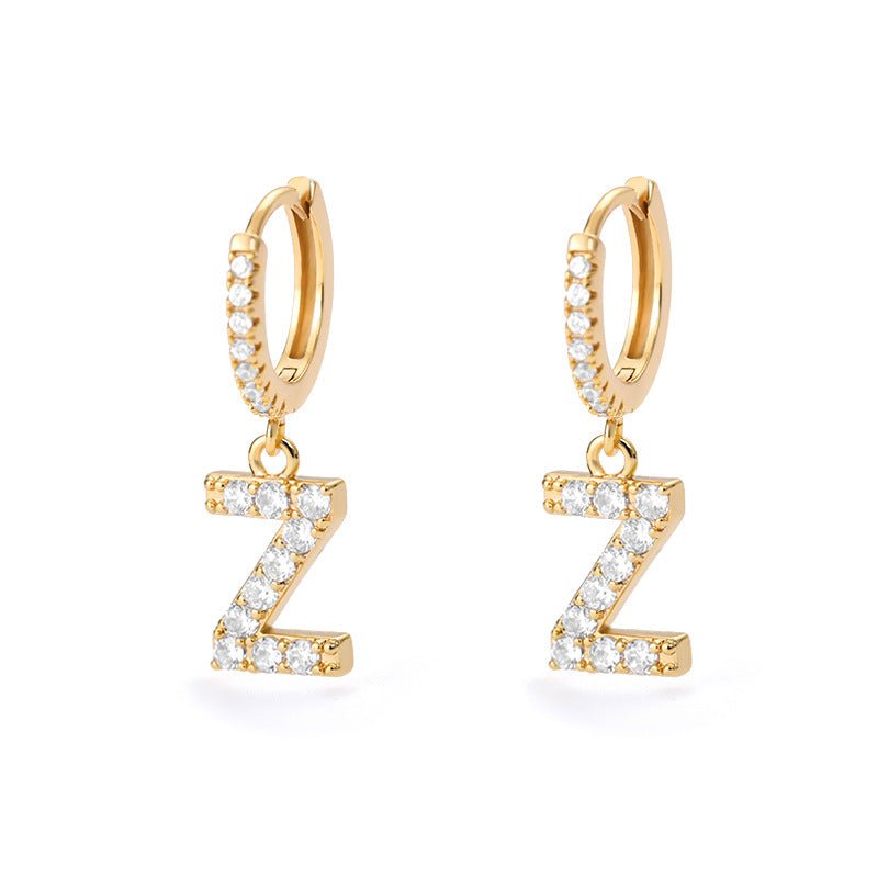 DIAMOND INITIAL EARRINGS - STAY FANCY