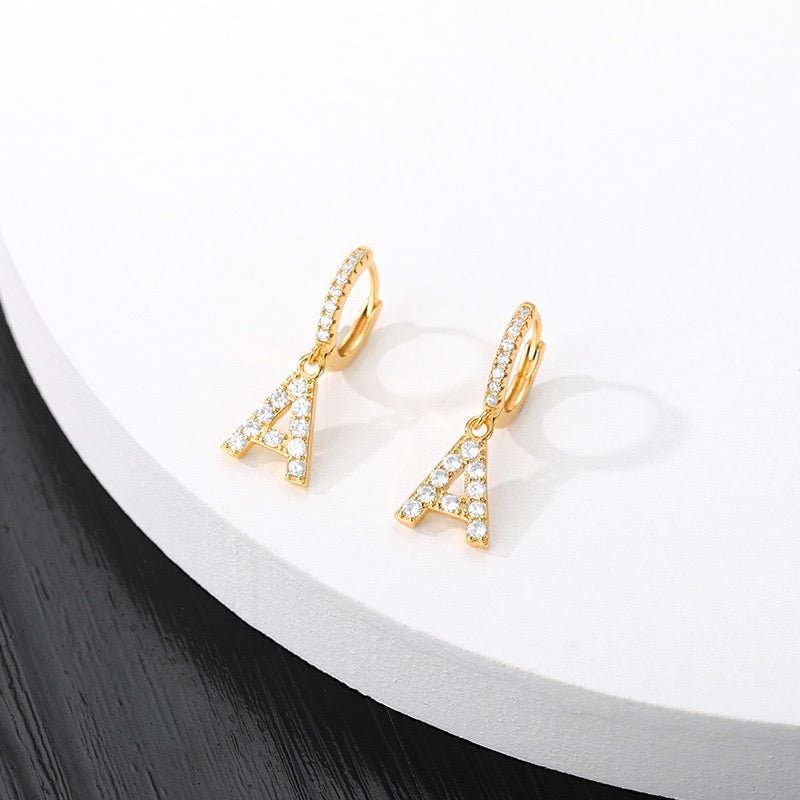 DIAMOND INITIAL EARRINGS - STAY FANCY