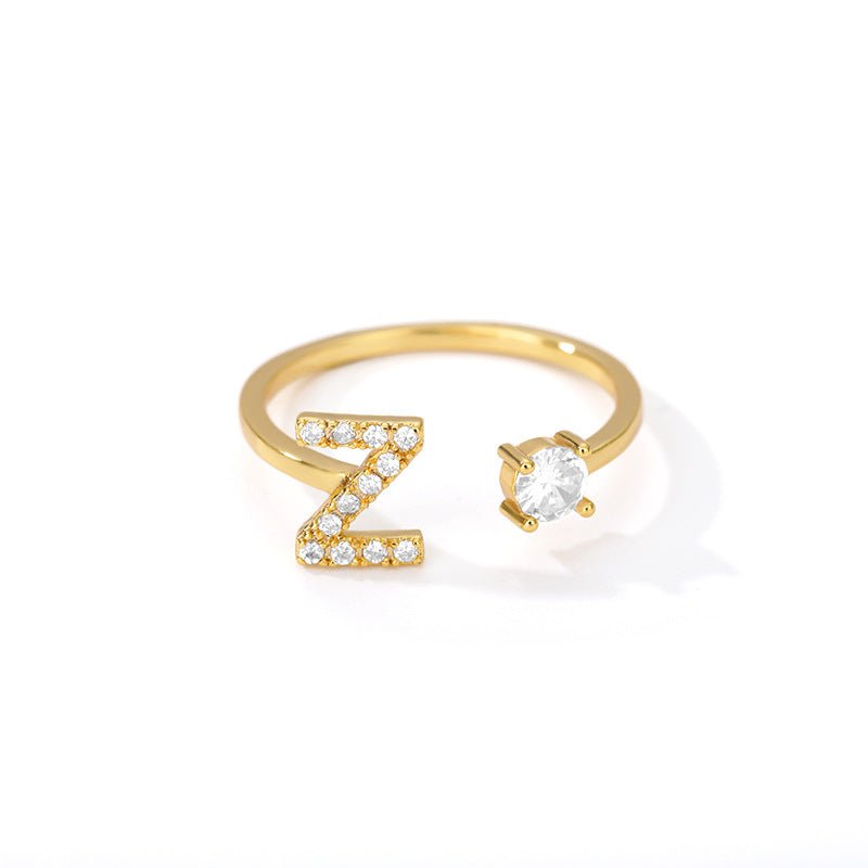 DIAMOND INITIAL RING - STAY FANCY