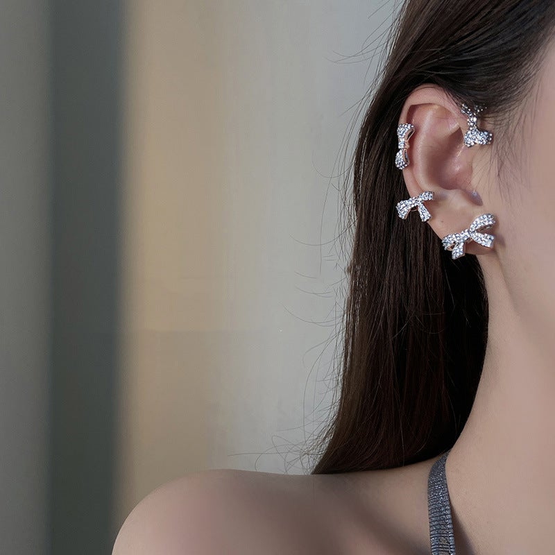 FLYING BOW DIAMOND EAR CUFF - STAY FANCY