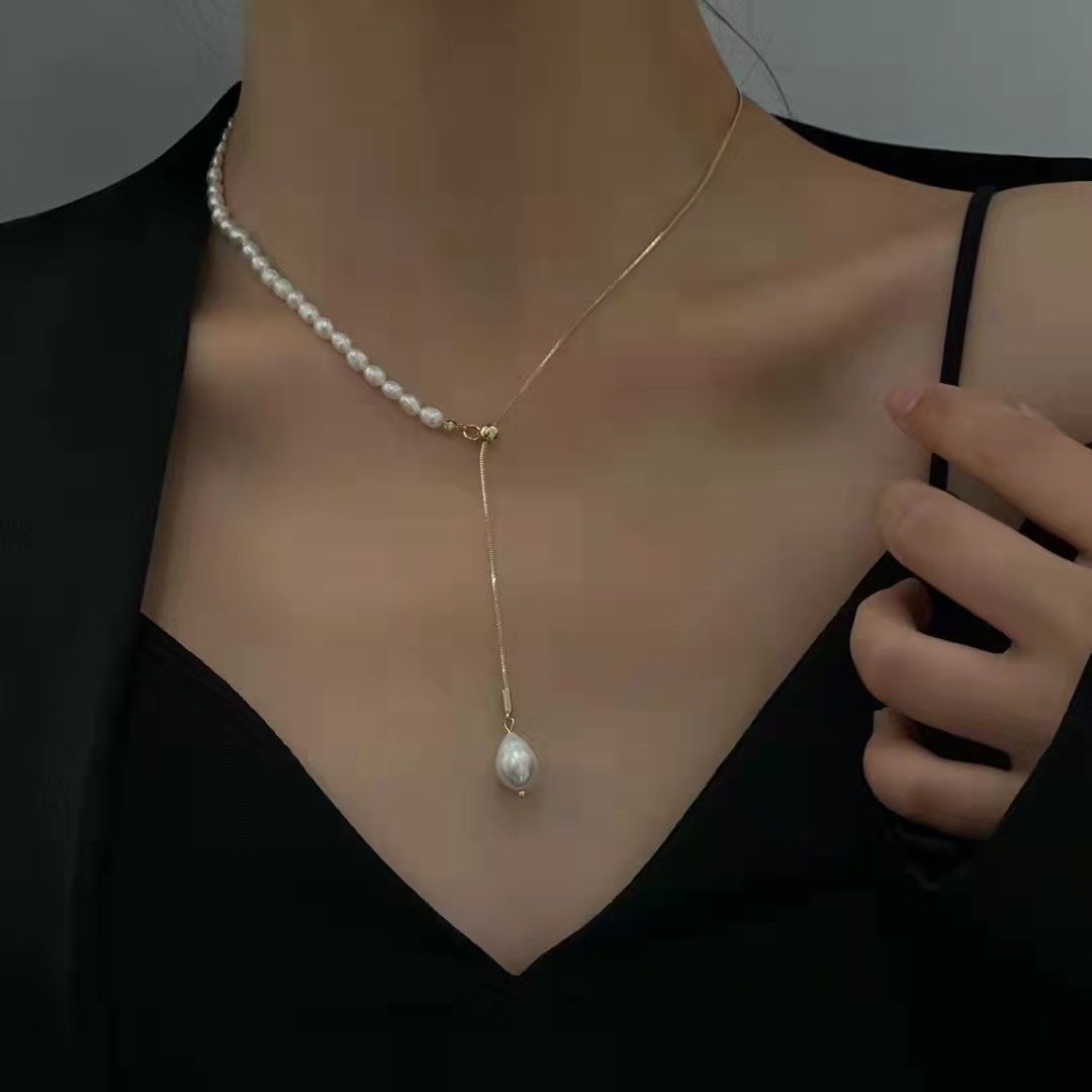 GOLD PEARL NECKLACE - STAY FANCY