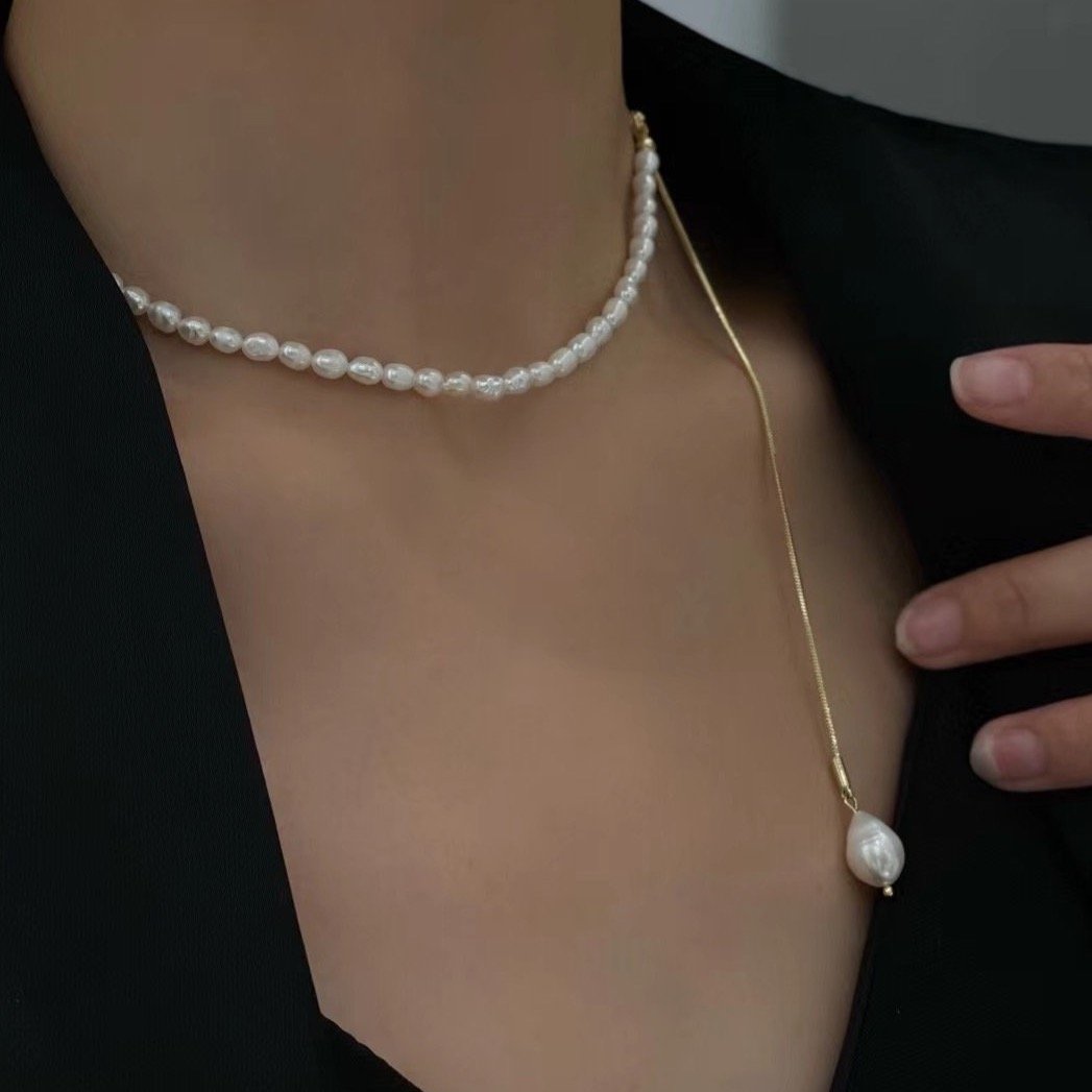 GOLD PEARL NECKLACE - STAY FANCY