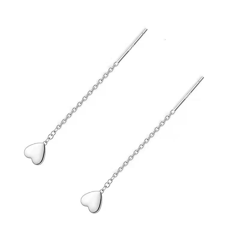 HEART THREADER EARRINGS (S999 SILVER) - STAY FANCY