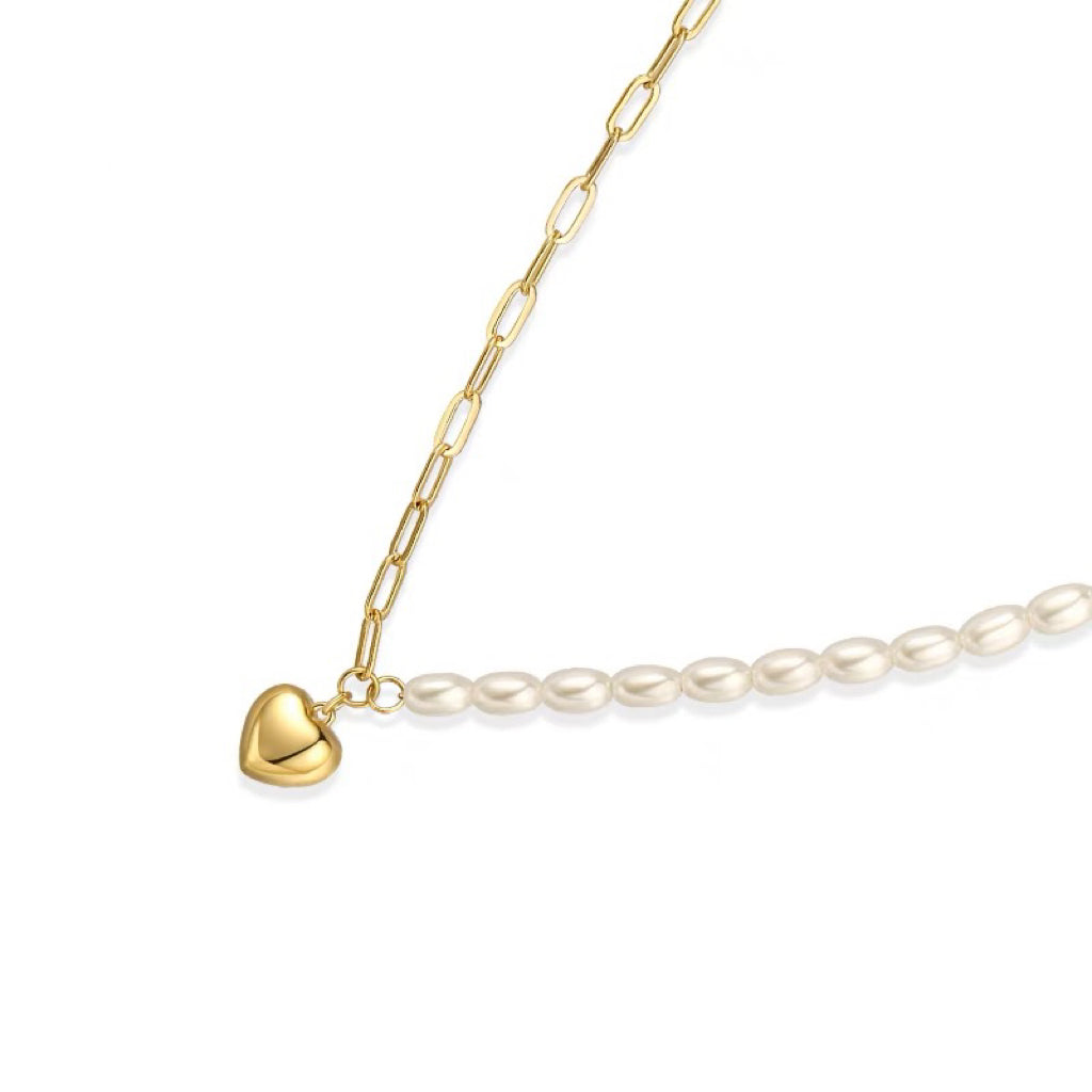 HEART PEARL NECKLACE