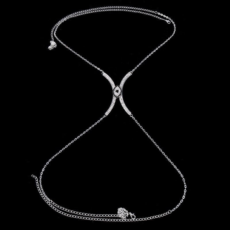 DIAMOND EVIL EYE BODY CHAIN