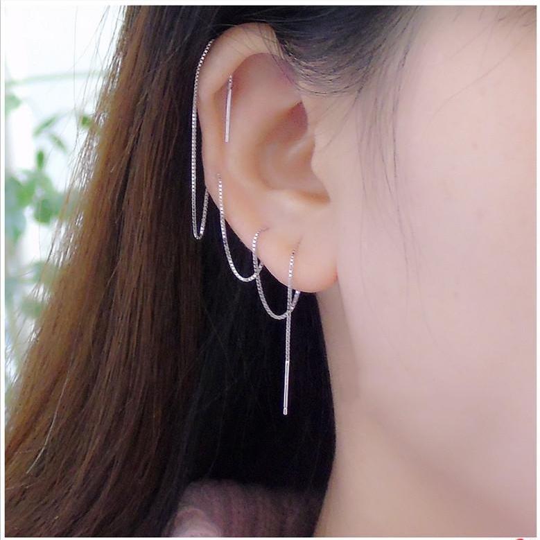 LONG THREADER EARRINGS (S925 SILVER) - STAY FANCY