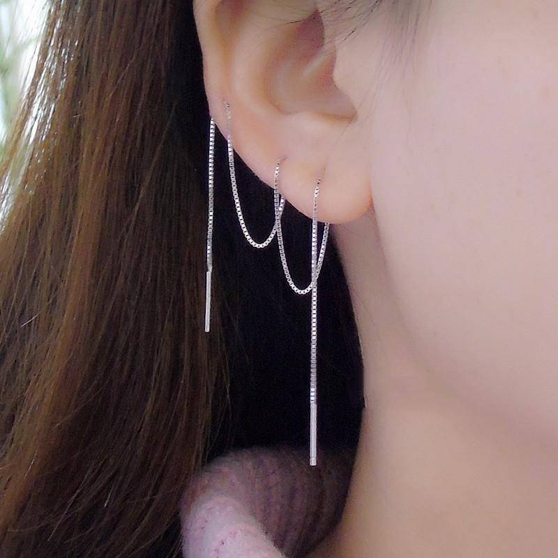 LONG THREADER EARRINGS (S925 SILVER) - STAY FANCY