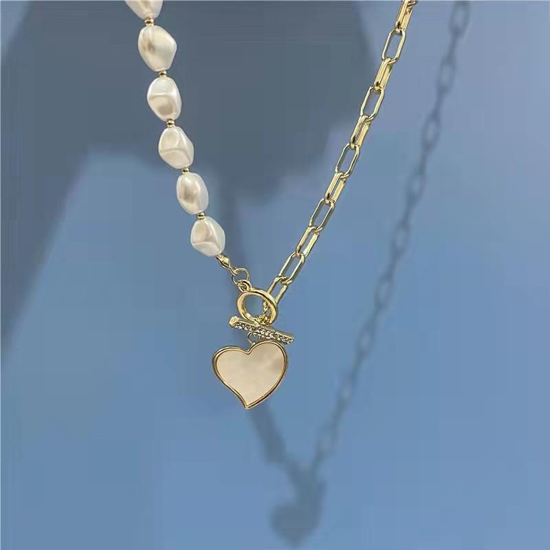 PEARL HEART NECKLACE - STAY FANCY