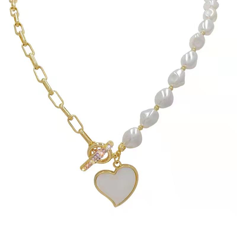 PEARL HEART NECKLACE - STAY FANCY