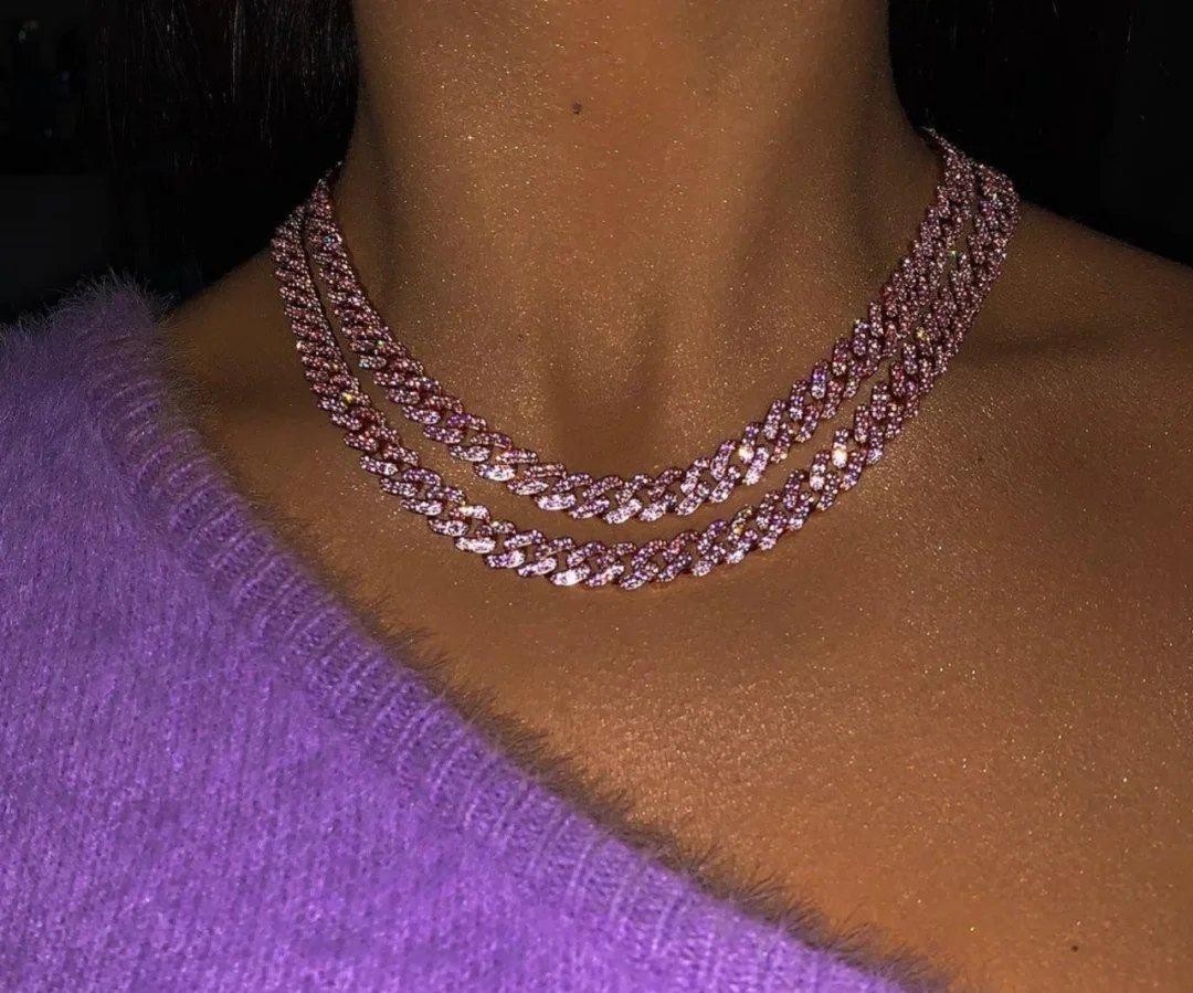 PINK CUBAN LINK NECKLACE - STAY FANCY