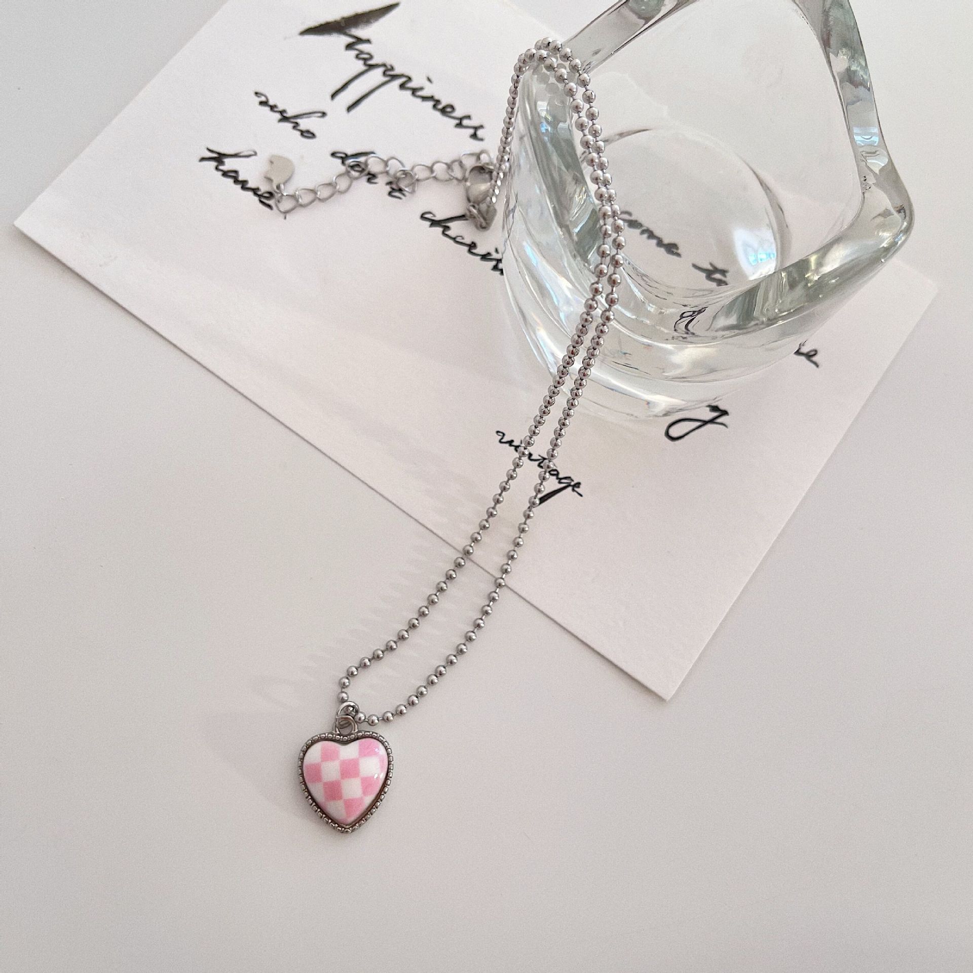 PLAID HEART NECKLACE - STAY FANCY