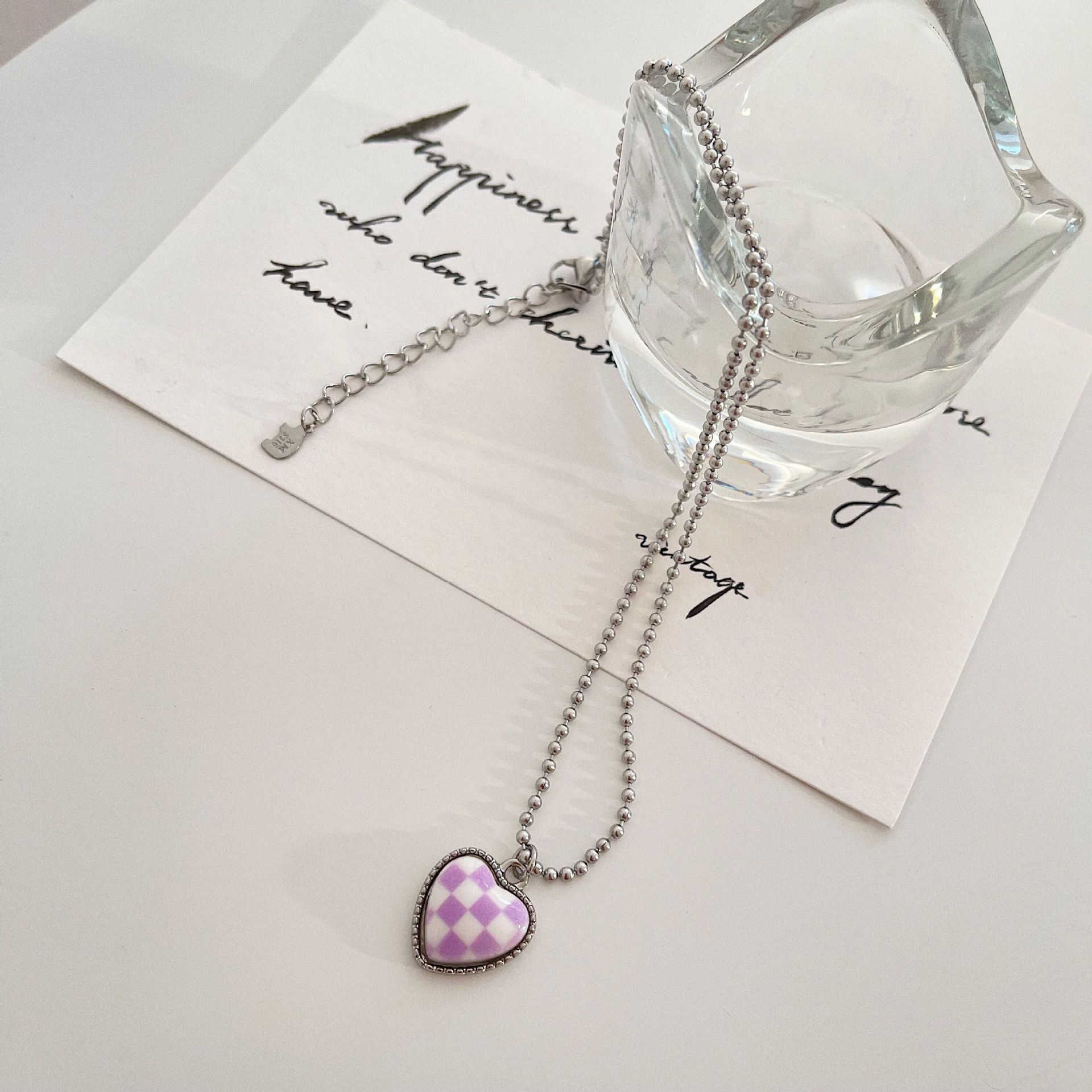 PLAID HEART NECKLACE - STAY FANCY