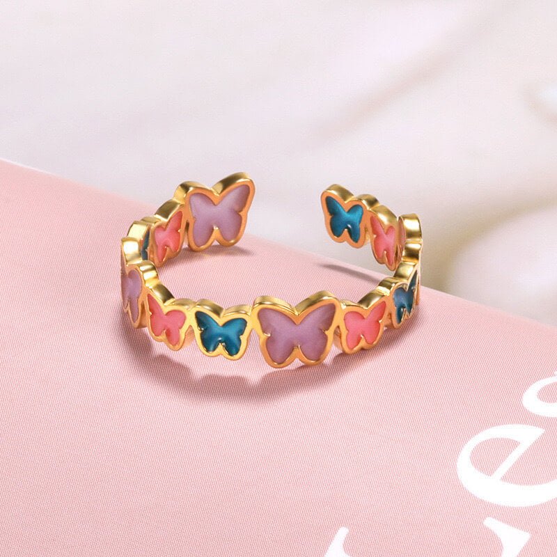 POLYCHROME BUTTERFLY RING - STAY FANCY