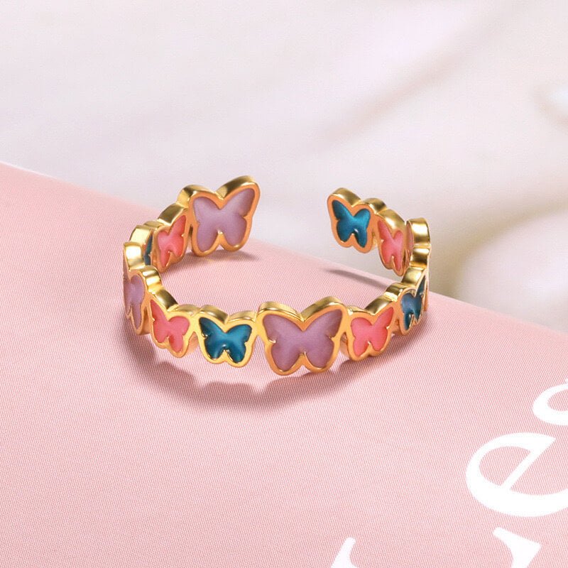 POLYCHROME BUTTERFLY RING - STAY FANCY