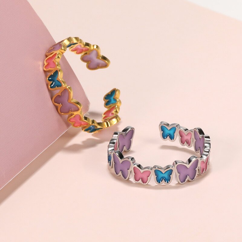 POLYCHROME BUTTERFLY RING - STAY FANCY