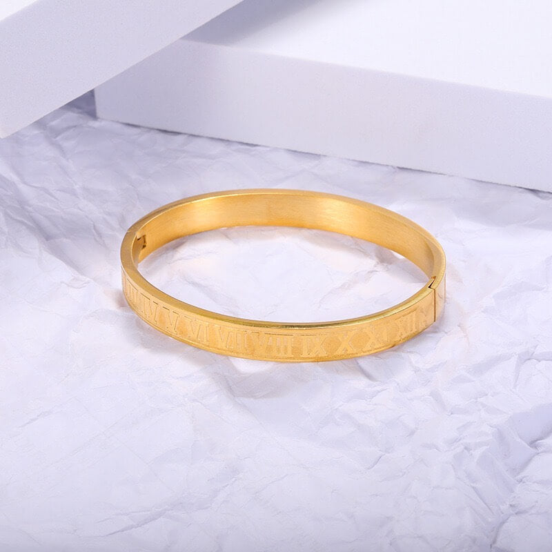 ROMAN NUMERAL BANGLE - STAY FANCY